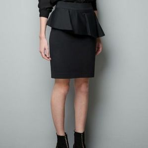 Zara Asymetrical Peplum Pencil Skirt